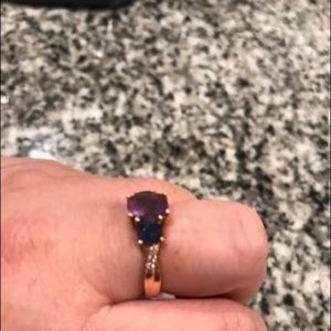 Le Vian Amethyst and Lolite 14 k Rose Gold Ring